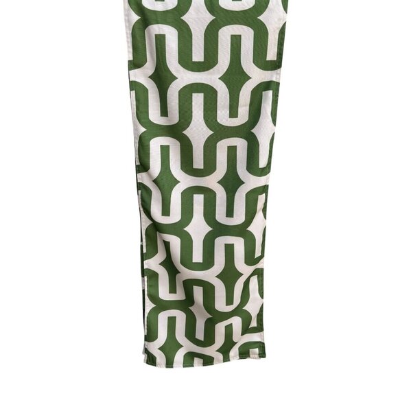 Rodeo Home Green & White Geometric Pattern Woven Rectangle Table Runner 13"x72" - Picture 1 of 6